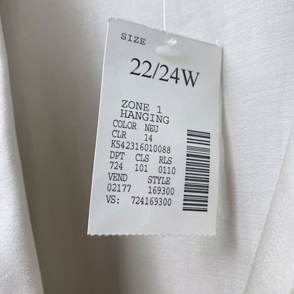 LANE BRYANT Blazer Plus Size 22/24W Khaki Tan Cotton Blend 3/4 Sleeve Jacket NWT - Picture 6 of 6